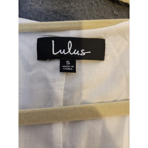 NWT Lulus White Wrap Short Gauzy Draped Dress Surplice Short Sleeve Tie Size S - Picture 7 of 9
